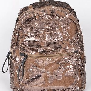 Sequin mini backpack cappuccino NWT